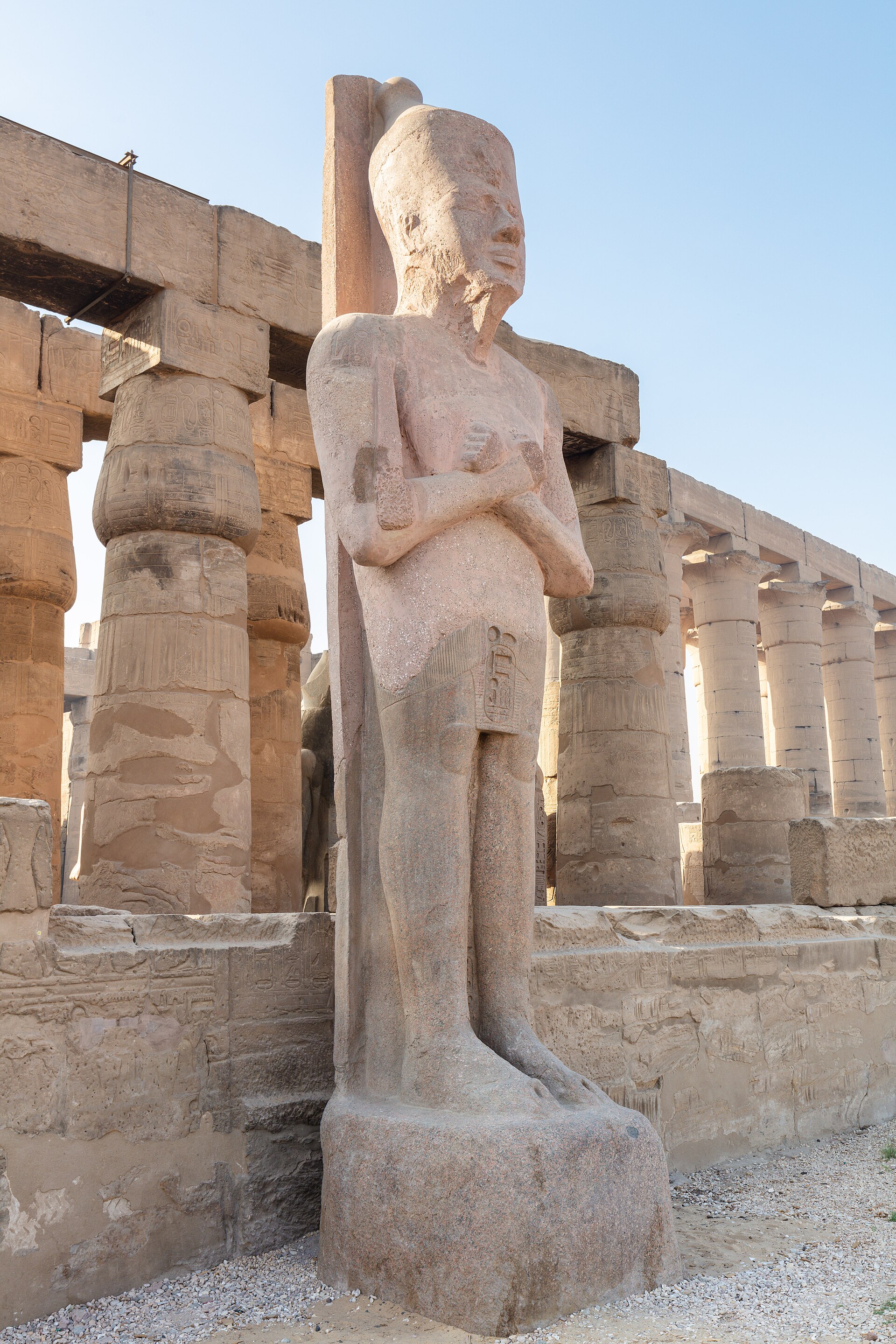 Inner court of Luxor Temple seen at dawn from the avenue